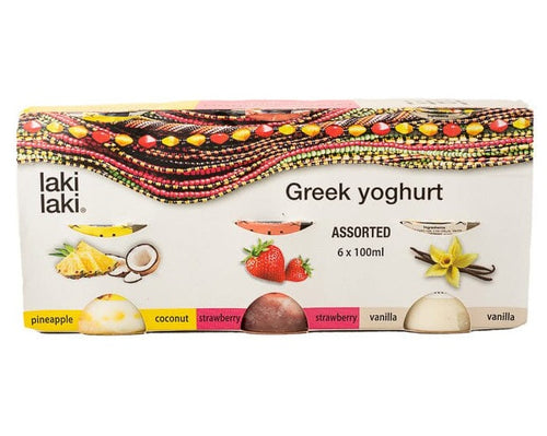 Laki Laki 6 Pavk Assorted Greek Yoghurt (Pineapple-coconut,Strawberry,Vanilla) at zucchini